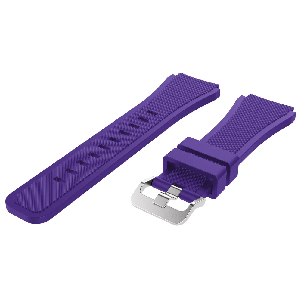 Silicone 22mm Watch band For Samsung Galaxy Watch 46mm For Samsung Gear S3 Frontier Classic Rubber Replacement Bracelet Strap - Цвет ремешка: purple