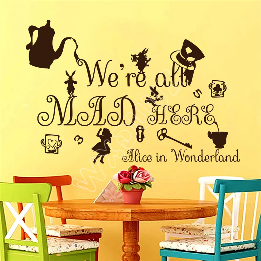 WXDUUZ Quote Wall Decals Alice in Wonderland Decal Vinyl Stickers