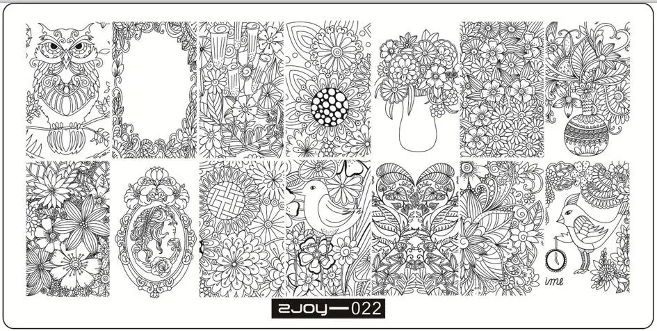 1 шт. Пластина для дизайна ногтей, штамповка для ногтей ZJOY 10 стилей, китайская гирлянда, цветок для женщин, шаблон для изображения, печать, дизайн ногтей, сделай сам, подарок для маникюра