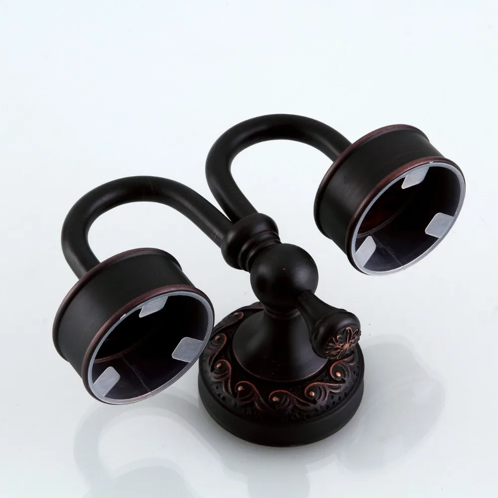 Cup & Tumbler Holders Brass Antique/Black Tumbler Toothpaste Toothbrush Holder With Double Carved Bathroom Accessories 9198K