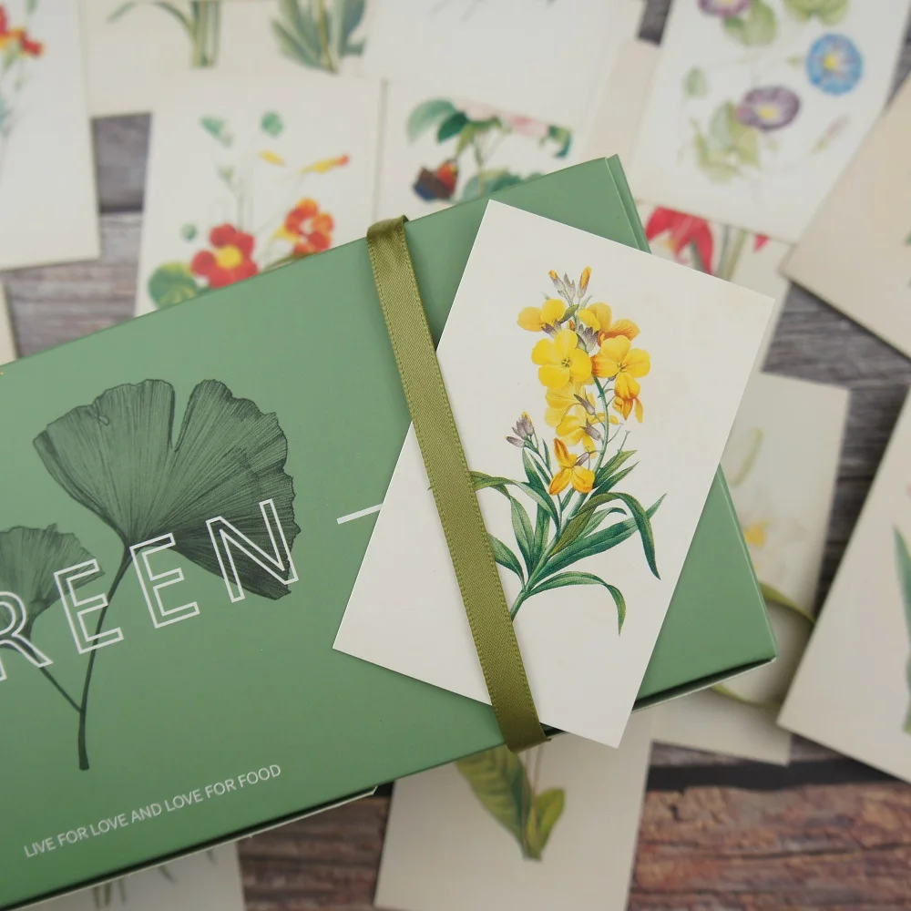 

multi-use 27pcs Mini Retro style yellow paper handpaint flower Card as Scrapbooking party invitation cards message cards