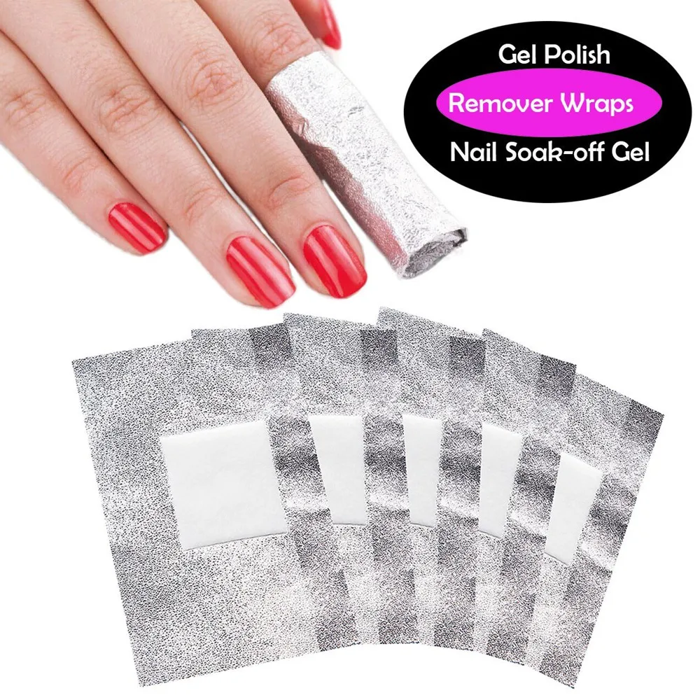 60Boxes/lot Nail Art Soak Off UV Gel Nail Polish Remover Foils Nail