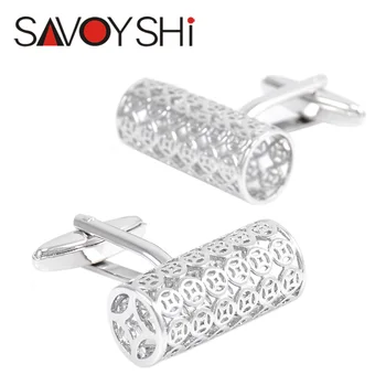 

SAVOYSHI French Shirt Cufflinks for Mens Fine Gift Cuff bottons High Quality Silver color Cuff links Brand Designer Men Jewelry