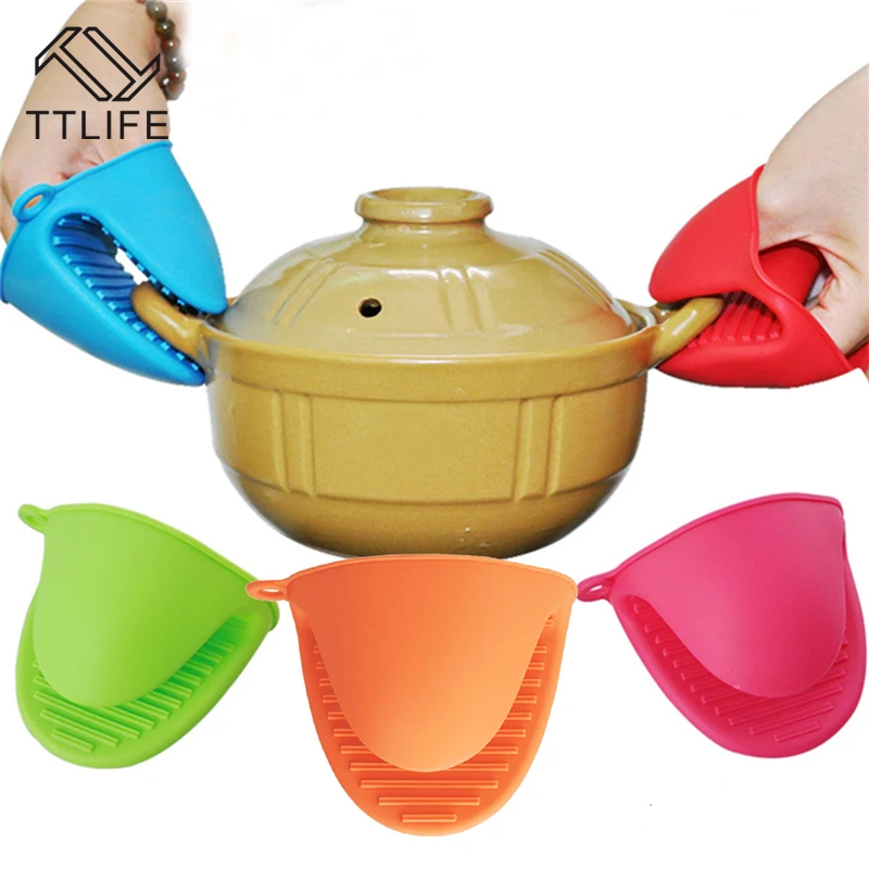 Image cake bakeware heat resistant silicone oven glove short finger hand clip oven mitt convenient pot holder