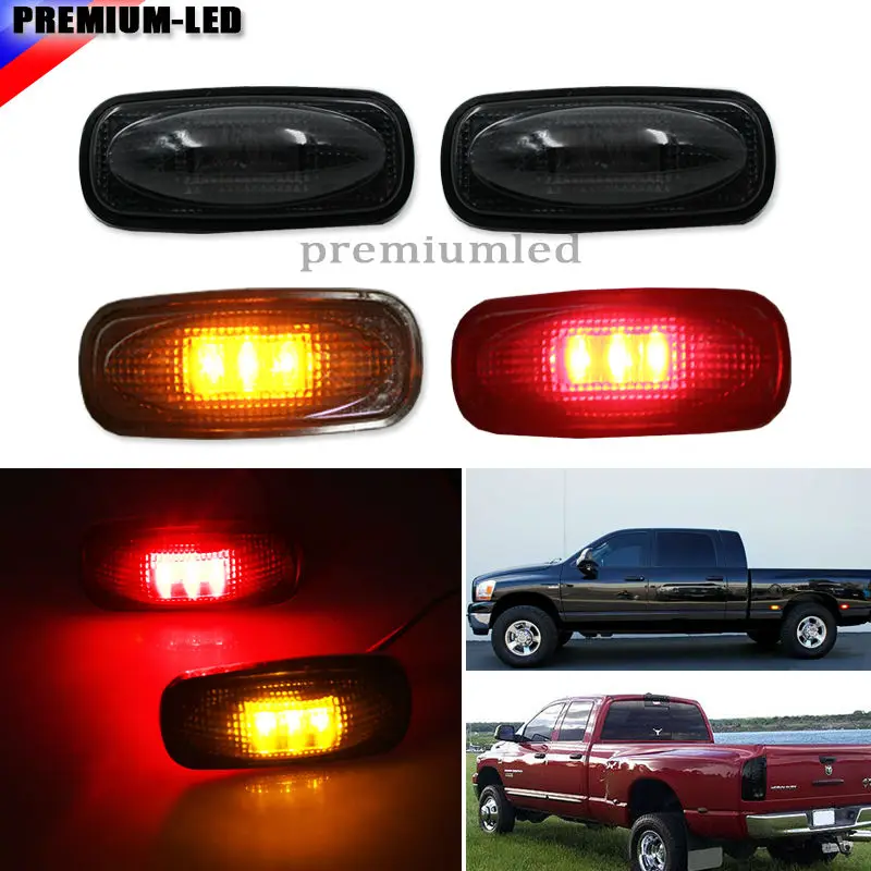 Buy (4) Smoke Lens LED Fender Bed Side Marker Lights