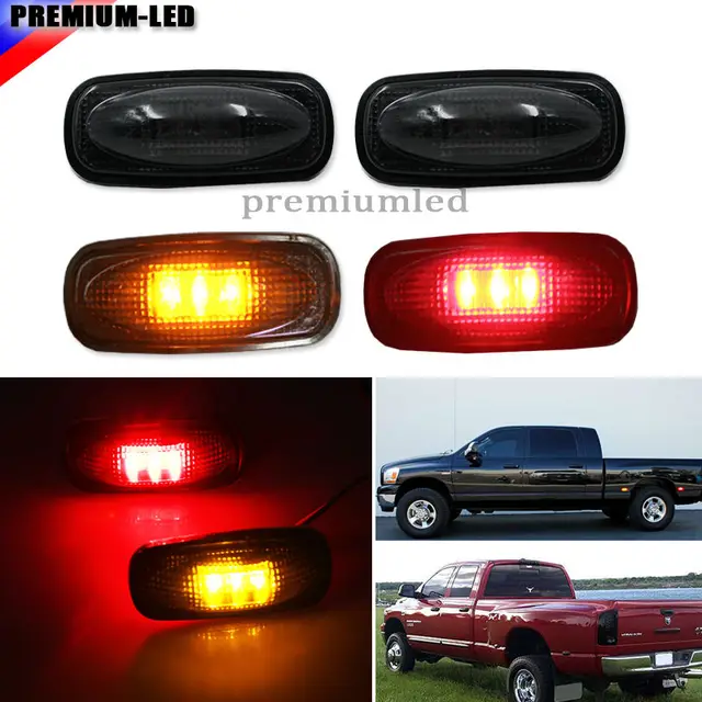 4 Smoke Lens Led Fender Bed Side Marker Lights Set For Dodge Ram 4 Smoke Lens Led Fender Bed Side Marker Lights Set For Dodge Ram 2500