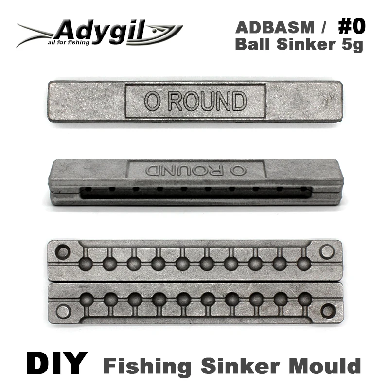 Adygil DIY рыболовный шар грузило плесень ADBASM/#0 шариковый ГРУЗИЛО 5 г 10 полостей