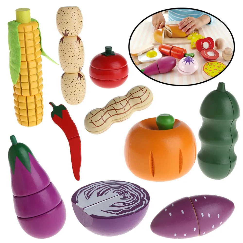 Buy HBB Wooden Cutting Food Vegetable Chopping Pretend