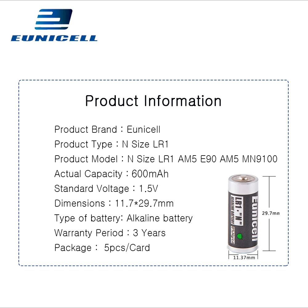50 шт. 1,5 в N размер щелочный аккумулятор первичные и сухие батареи LR 1 AM5 E90 AM5 MN9100 для игрушек; 10 карт 600 мАч LR1 батарея
