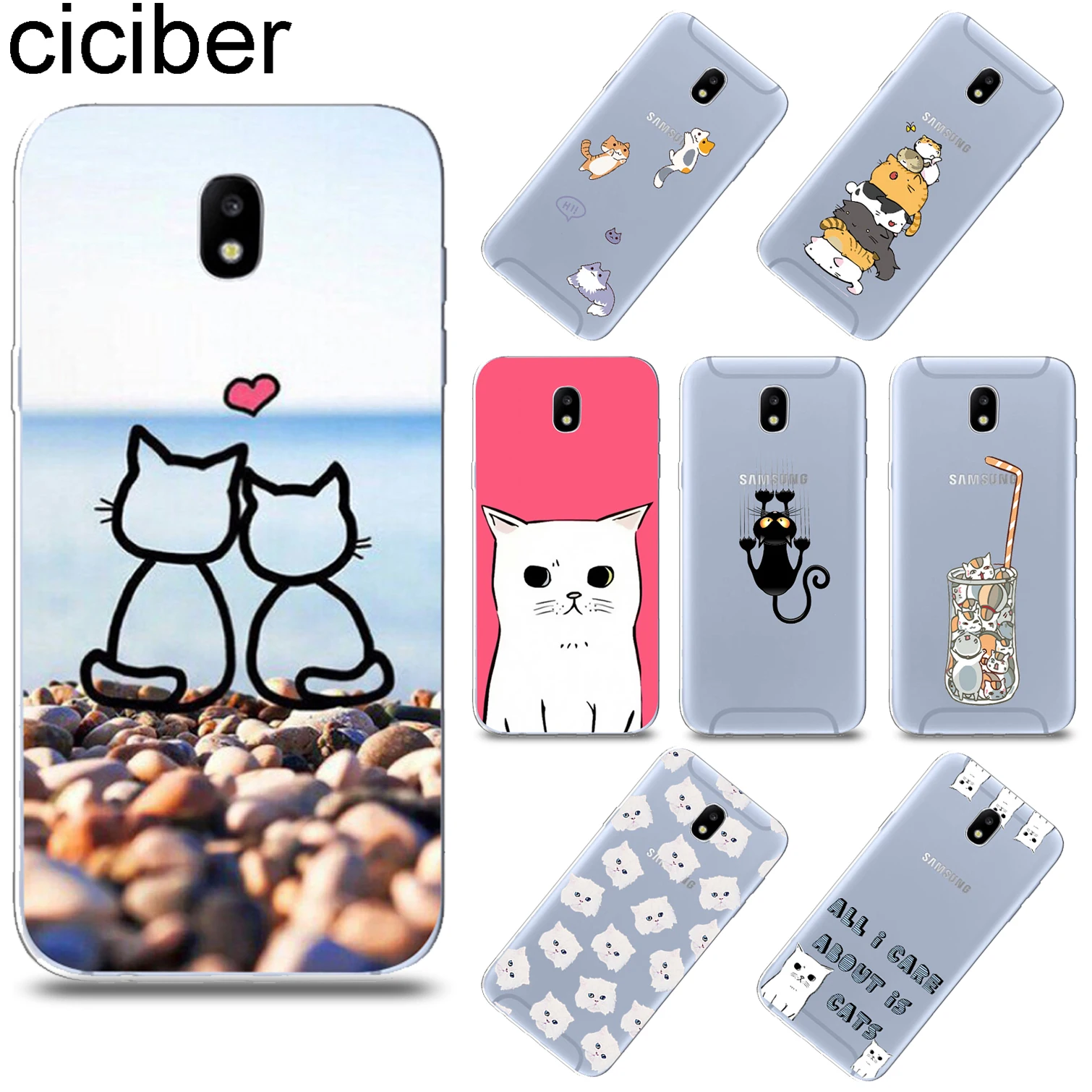 

ciciber Funny Cartoon Cat For Samsung Galaxy J6 J5 J8 J7 J4 J3 J2 J1 Pro Core Prime mini Plus 2016 2017 2018 Soft TPU Phone Case