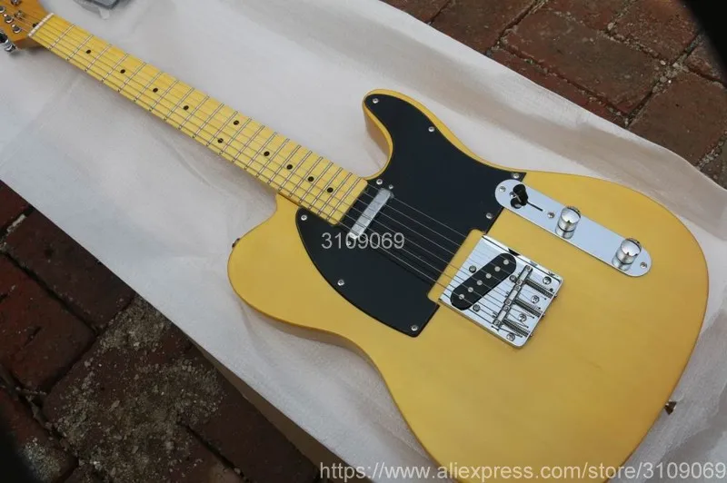 Высококачественная желтая tele guitar Ameican стандартная электрическая гитара в