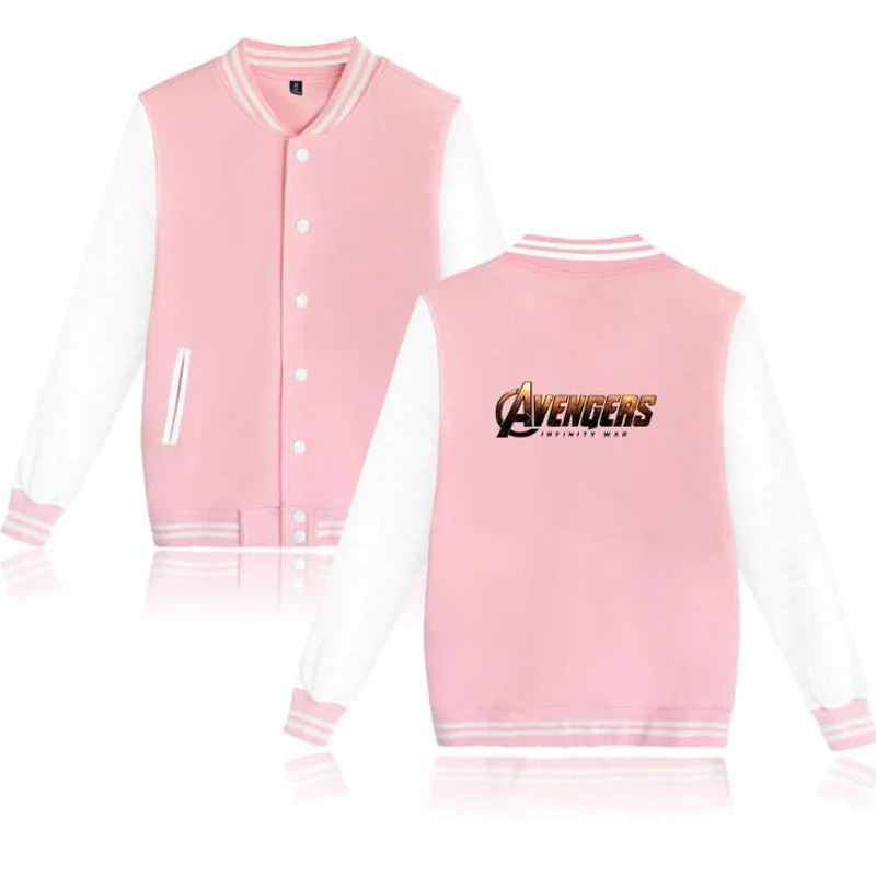 

sudadera avengers end game oversized Hoodies avengers Infinity War Long Sleeve Fleece zip up Baseball Uniform jacket Men women