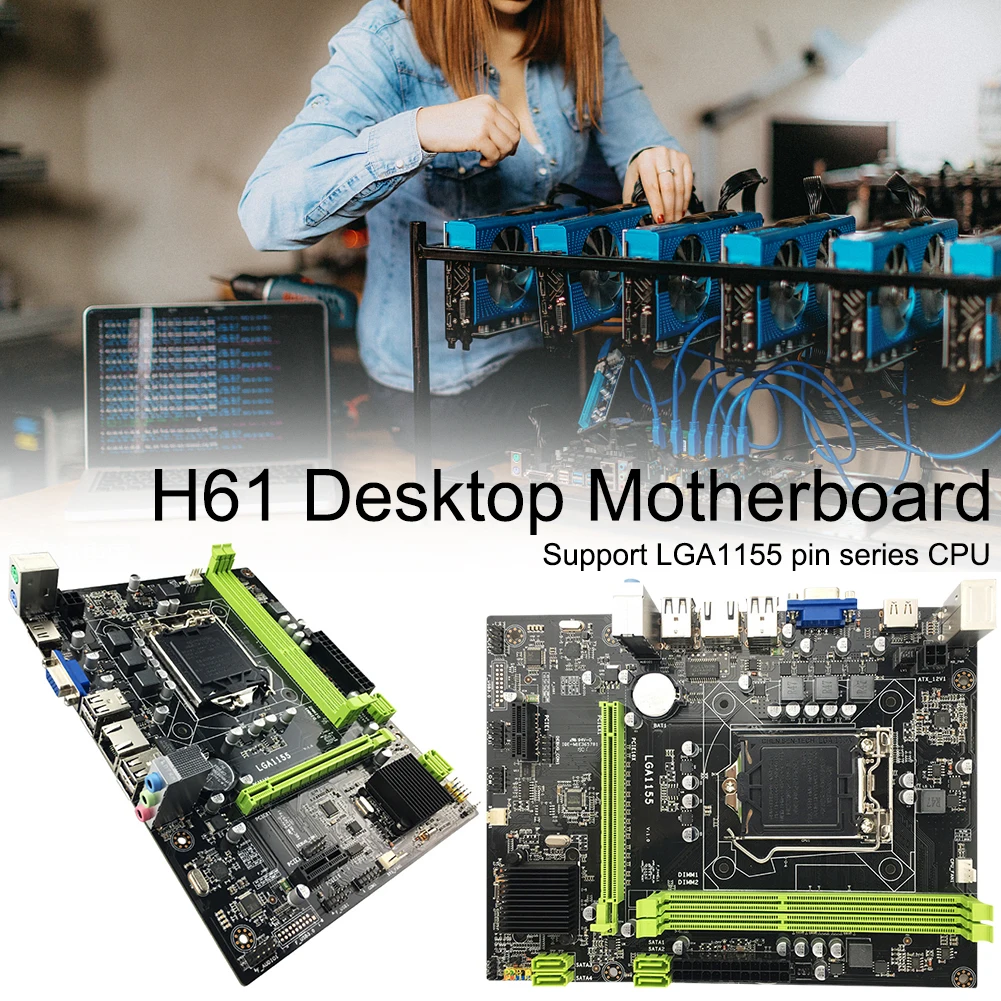 H61 настольный компьютер материнская плата разъем LGA 1155 Pins cpu Порт USB3.0 B75