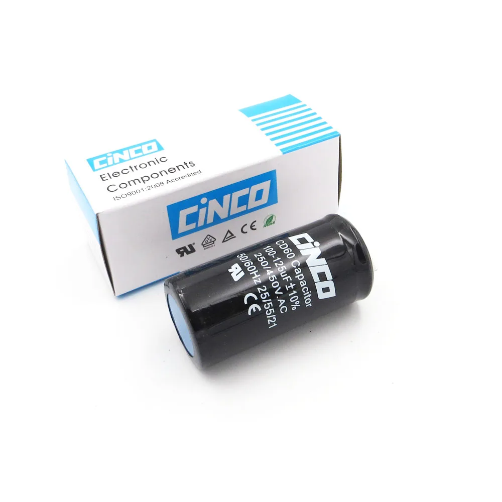 

100-125uF 250-450V AC Appliance Motor Start Run Capacitor CD60 Air Compressor Capacitors Heavy Duty Electric Motor Starting