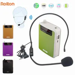 Rolton K300 портативный усилитель звука FM мегафон MP3 TF динамики гарнитуры микрофон поясной зажим для гидов туров