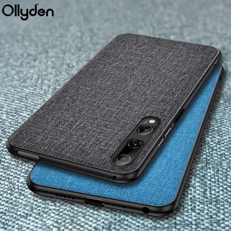 

For Huawei Honor 9X Case Fabric Cloth TPU Silicone Edge Hard PC Back Cover for Huawei Honor 9X Pro Honor9X Phone Cases Fundas