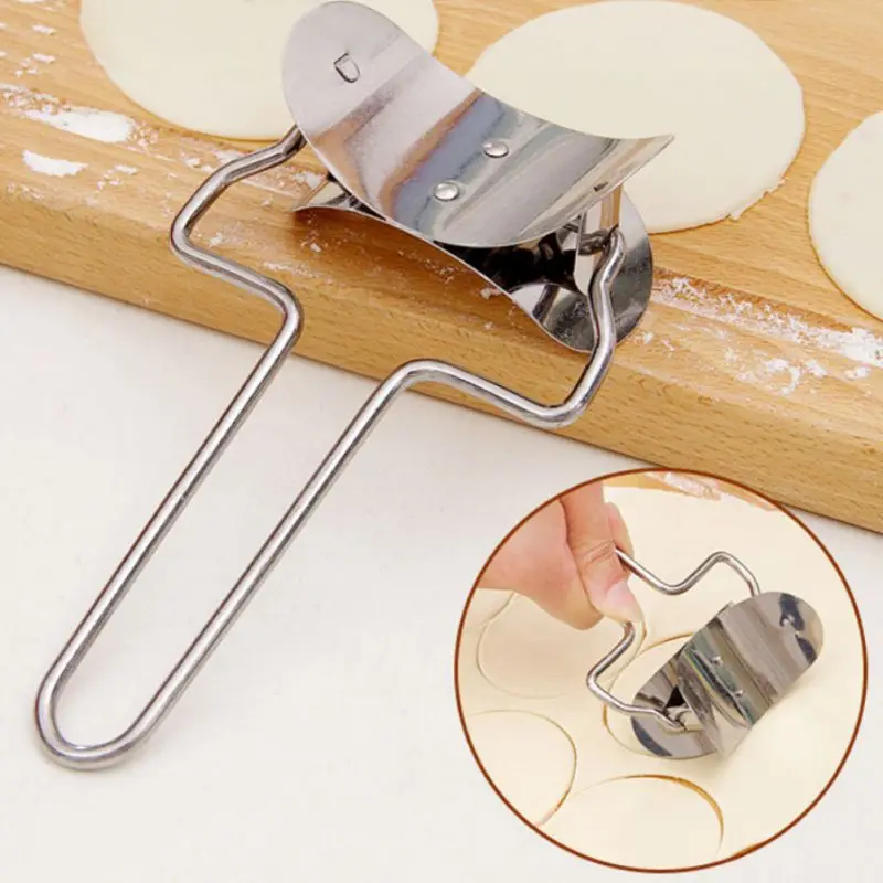 

Kitchen Stainless Steel Rolling Pastry Cutter Noodles Cut Knife Manual Section Cutter Wrapper Pasta Pressing Mold Pastry Tools