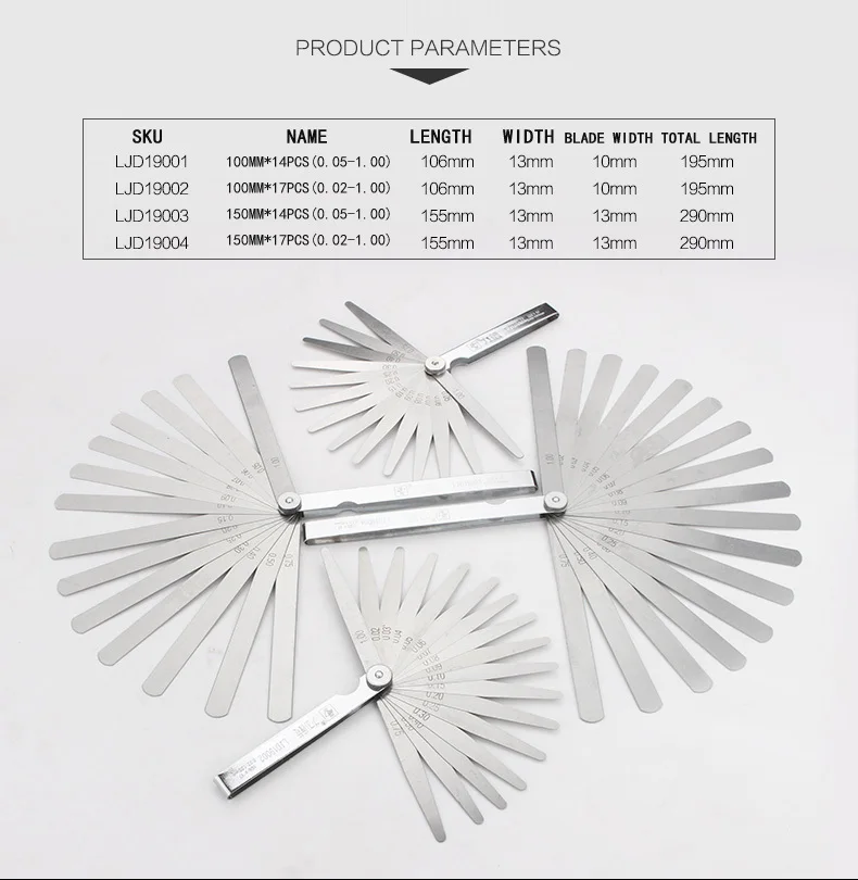 LIJIAN 14/17 лезвия 0,02-1 мм наполнитель щупа свечи зажигания толщиномер зазор метрический манометр измерительный прибор суппорт плотник