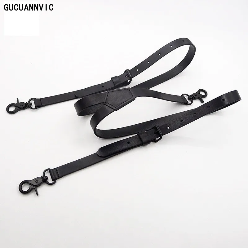 Новый высококачественный черный крюк ретро моды бретель Cam Men Strap Женские кожаные подтяжки джинсы женские