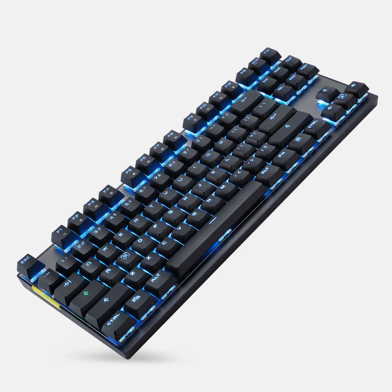 

Ergonomic Wired/Wireless Mechanical Keyboard 87 keys, Aluminium Rechargeable Backlit Gaming Keyboard for Windows PC Office Gamer