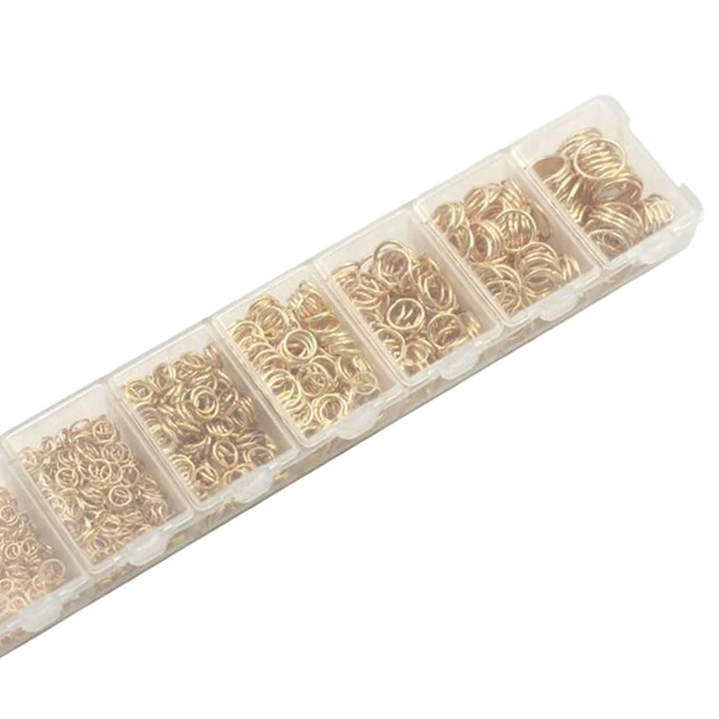 1450 Pieces 3/4/5/6/7/8/10mm DIY Jewelry Findings Single Loop Round Open Jump Rings Findings Accessories