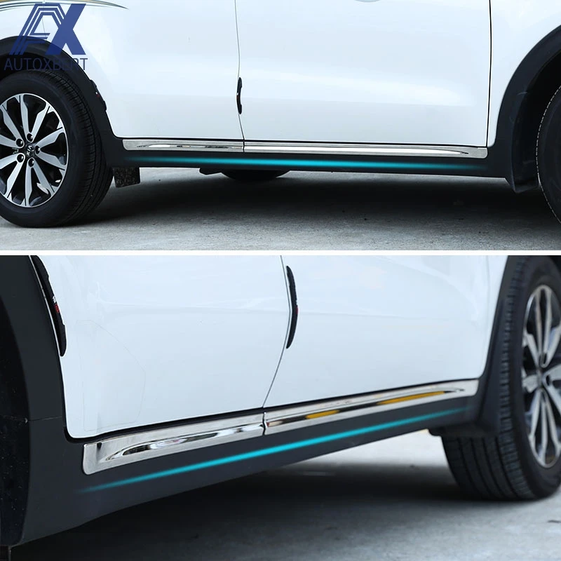 

AX Car Styling Chrome Side Door Line Lining Body Molding Garnish Trim Cover Accent Stainless Steel For Kia Sportage QL 2017-2020