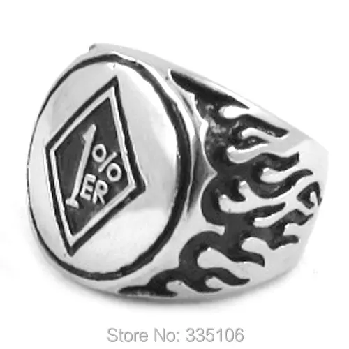 Classic Flame One Percento Biker Ring Gioielli In Acciaio Inossidabile Punk 1% Er Moto Biker Mens Ring Swr0172A