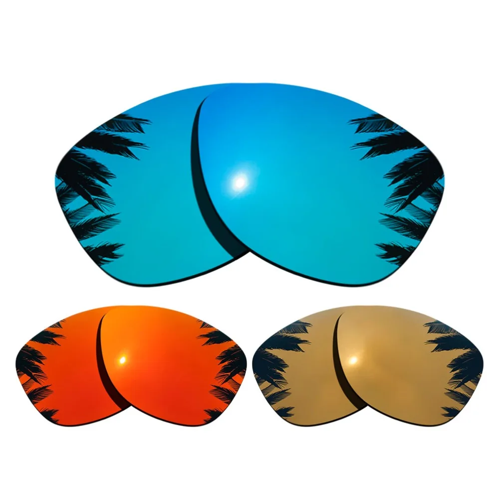 

(Blue+Orange Red+Bronze Gold Mirrored Coating)3-Pairs Polarized Replacement Lenses for Frogskins Frame 100% UVA & UVB Protection