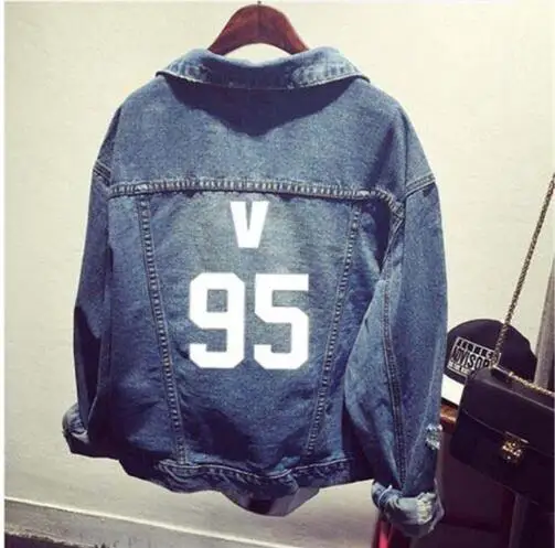 Kpop EXO GOT7 jin suga одежда рубашка джинсовая рваная куртка пальто Женская бейсбольная Толстовка форменная верхняя одежда топы толстовки - Цвет: 5
