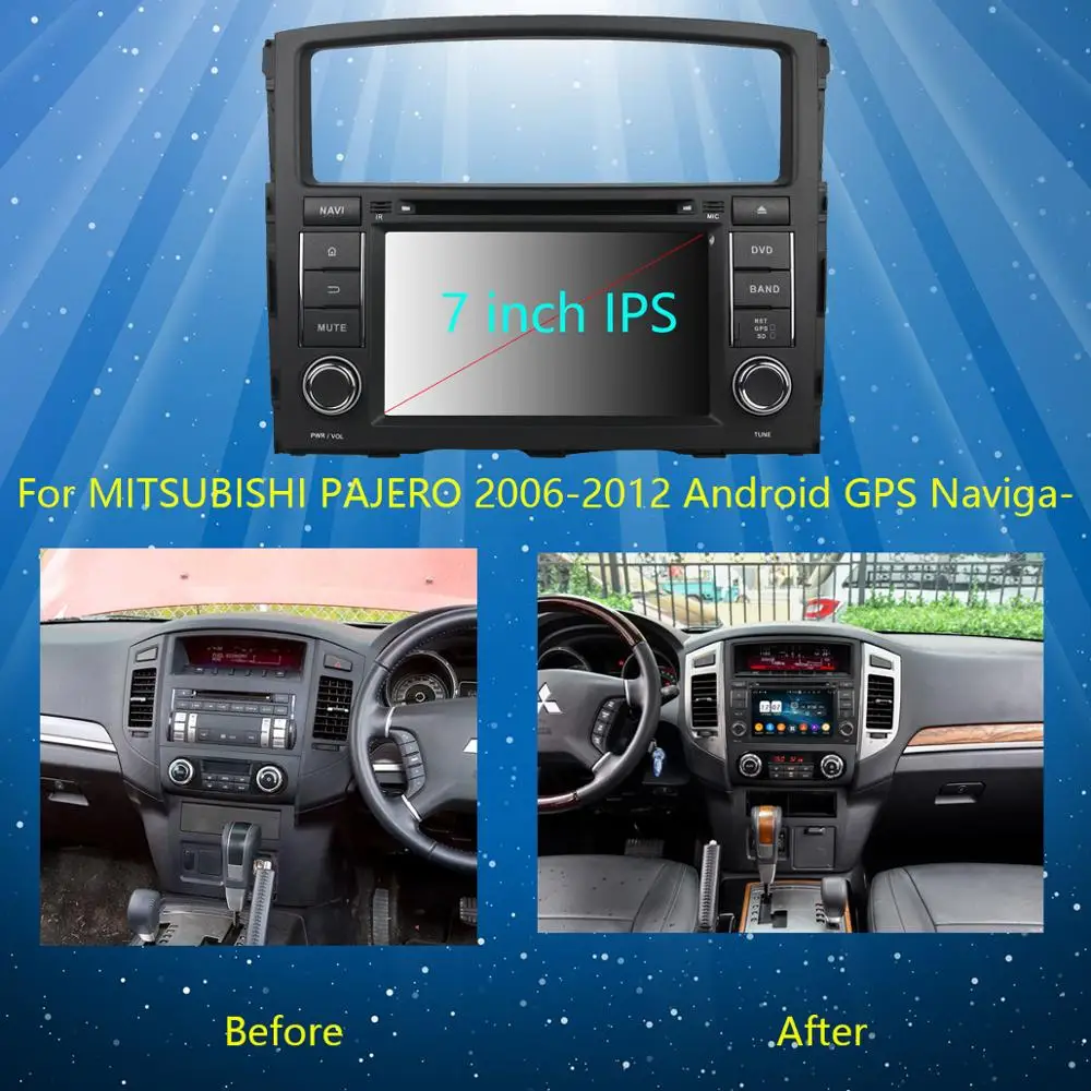 Flash Deal 7" IPS 1920*1080 8Core 4G RAM+64G ROM Android 9.0 Car DVD Player For Mitsubishi Pajero V97 V93 2007-2019 DSP Radio GPS Parrot BT 1