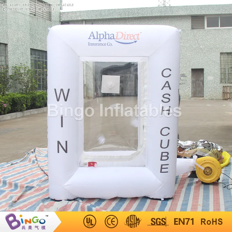 Free Delivery Customized white square inflatable cash booth toy tents type