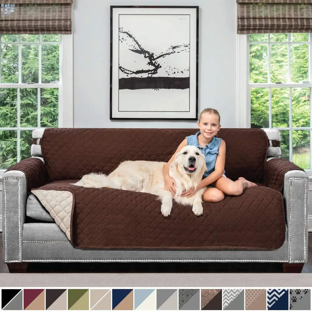 

1/2/3 Seat Waterproof Quilted Sofa Covers For Dogs Pets Kids Anti-Slip Couch Recliner Slipcovers Armchair Furniture Protector