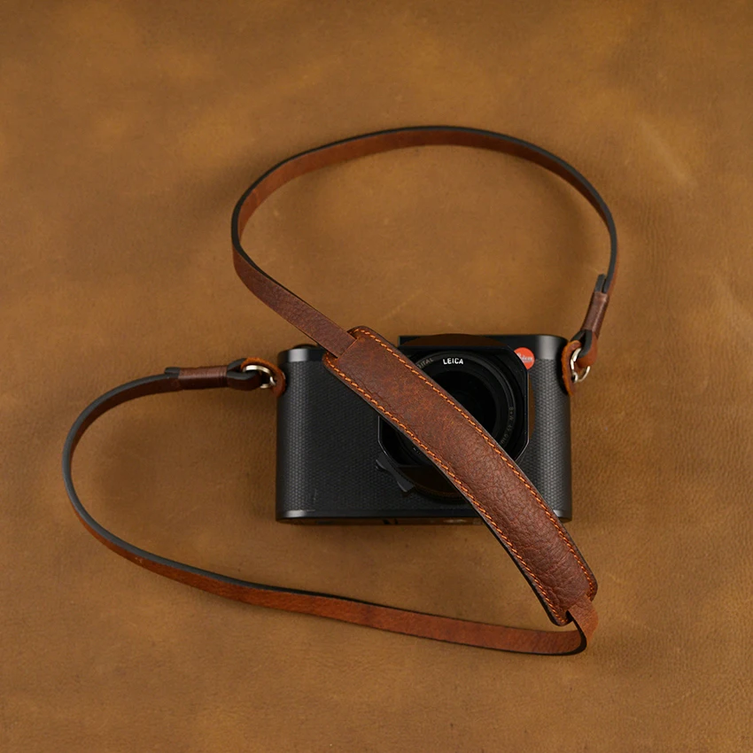 Handmade Genuine Leather Camera Strap Camera Shoulder Sling Belt For Canon Nikon Sony FUJI Fujifilm Leica Pentax