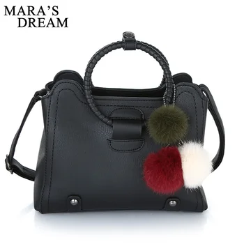 

Mara's Dream 2018 Retro Vintage Women Black Leather Handbag Ladies Party Shoulder Bags Fashion Top-Handle Women Crossbody Bag