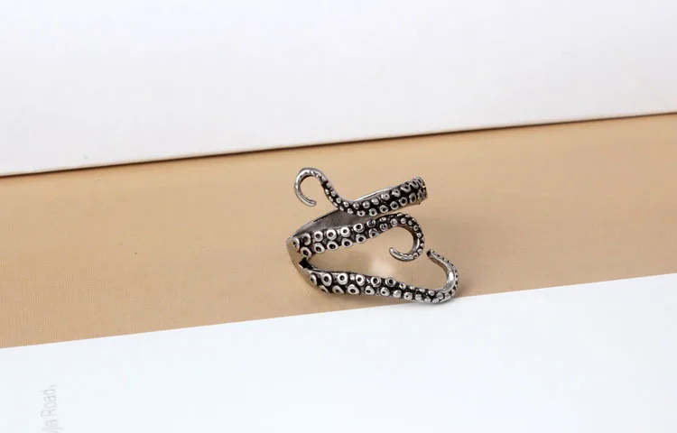 Octbyna винтажное Панк Осьминог щупальца морского монстра серебряное кольцо для мужчин стильное уникальное титановое стальное ювелирное изделие