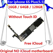 Бесплатный iCloud IOS системная плата без touch ID для iphone 6 S Plus 6 S Plus 16g 64g 128g Оригинальная разблокированная материнская плата 16GB