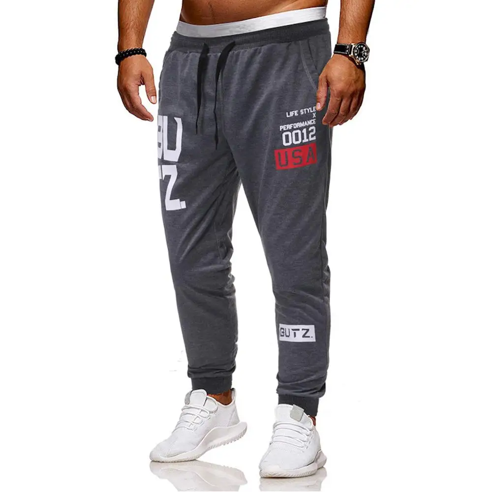 

Men's Outdoor Fitness Trainning Exercise Pants Letter Sprot Button Pocket senderismo Gymnastic Elastic Patchwork Dropship#0708