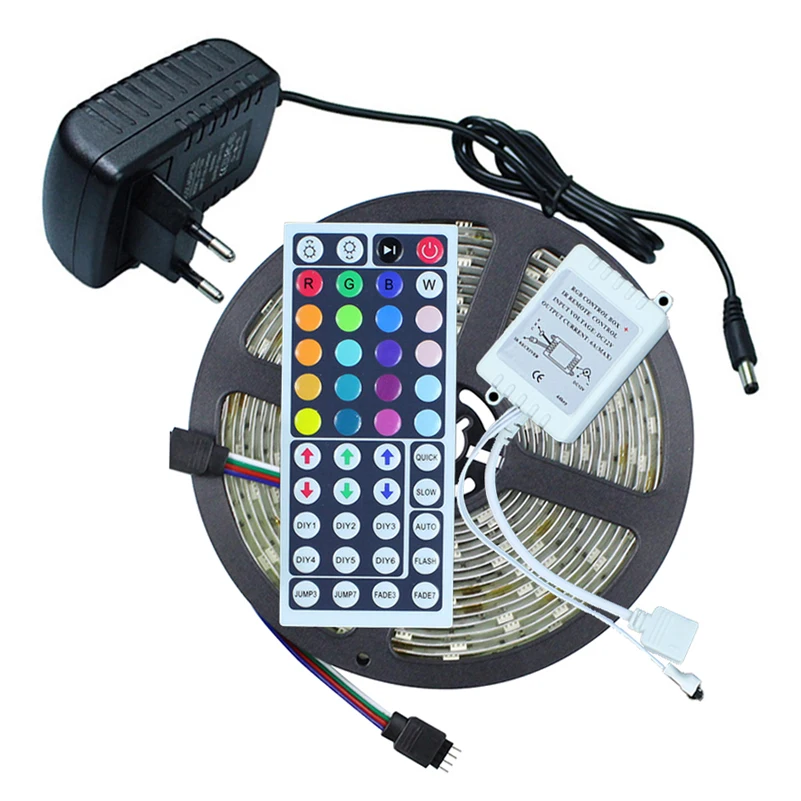 Водонепроницаемая светодиодная лента 5050 RGB 5 м 150 светодиодов/м IP65 гибкая с 44key