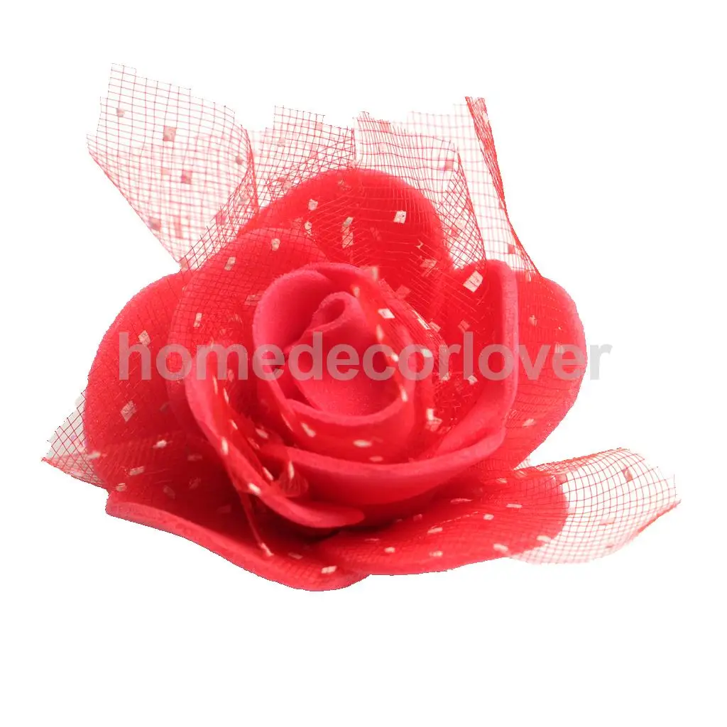 50 Pieces Many Color Mini Artificial Foam Mesh Rose Flower Heads Embellishment for Wedding Crafts 4cm