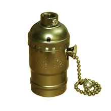 Винтаж Эдисон лампы гнездо держатель E27 Алюминий античный подвесной светильник розетка выключатель с цепочкой UL Ретро подвесные лампы светодиодные лампы 10 шт