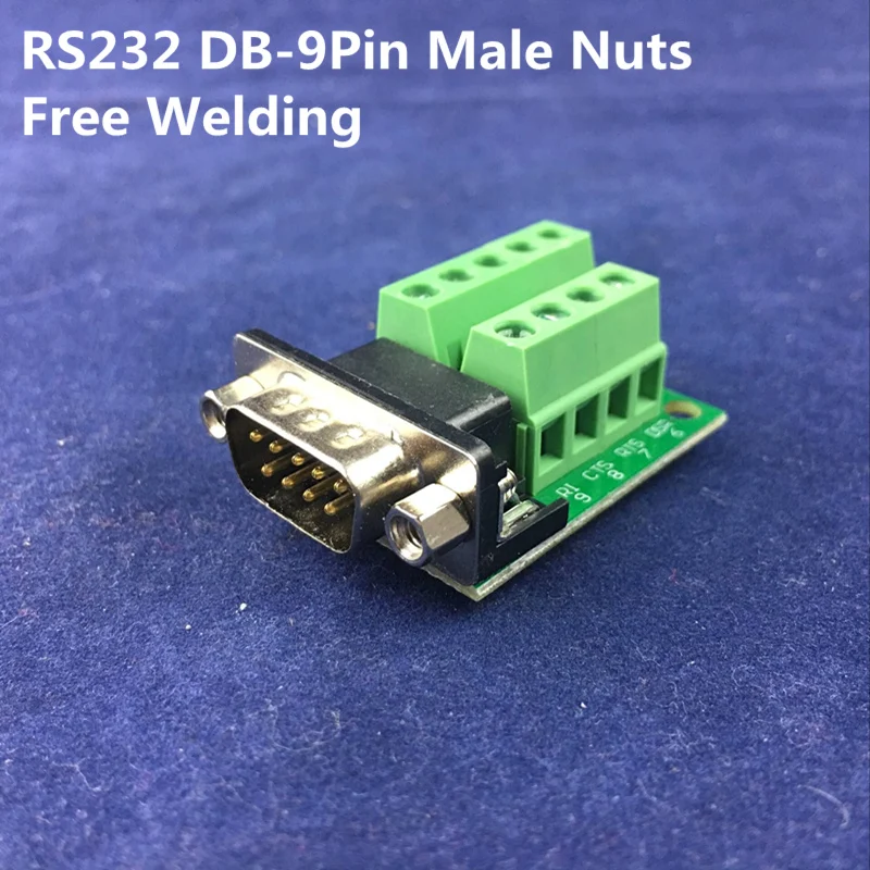 

1PCS High Quality RS232 Terminal Module Serial to Terminal DB9 Male/Female Nuts/Screw Adapter Connector Signals Free Welding
