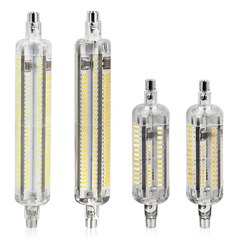 Силиконовая Светодиодная лампа R7S 10 Вт 15 SMD 3014 кукуруза 78 мм 118 светодиодная