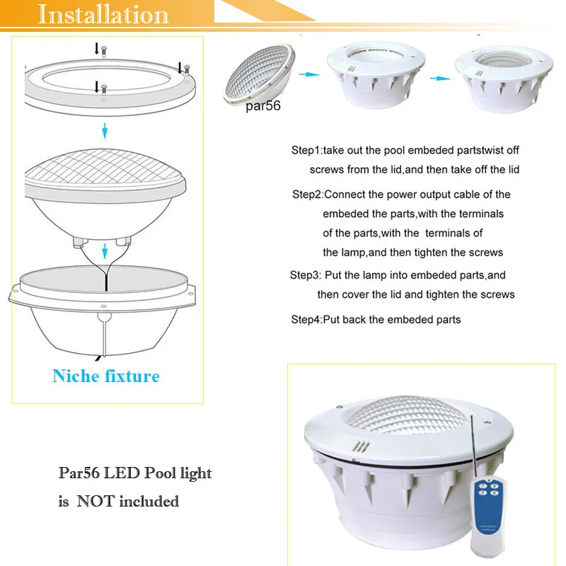 Светодиодный вкладыш для бассейна водонепроницаемый подводных огней Par56|led swimming