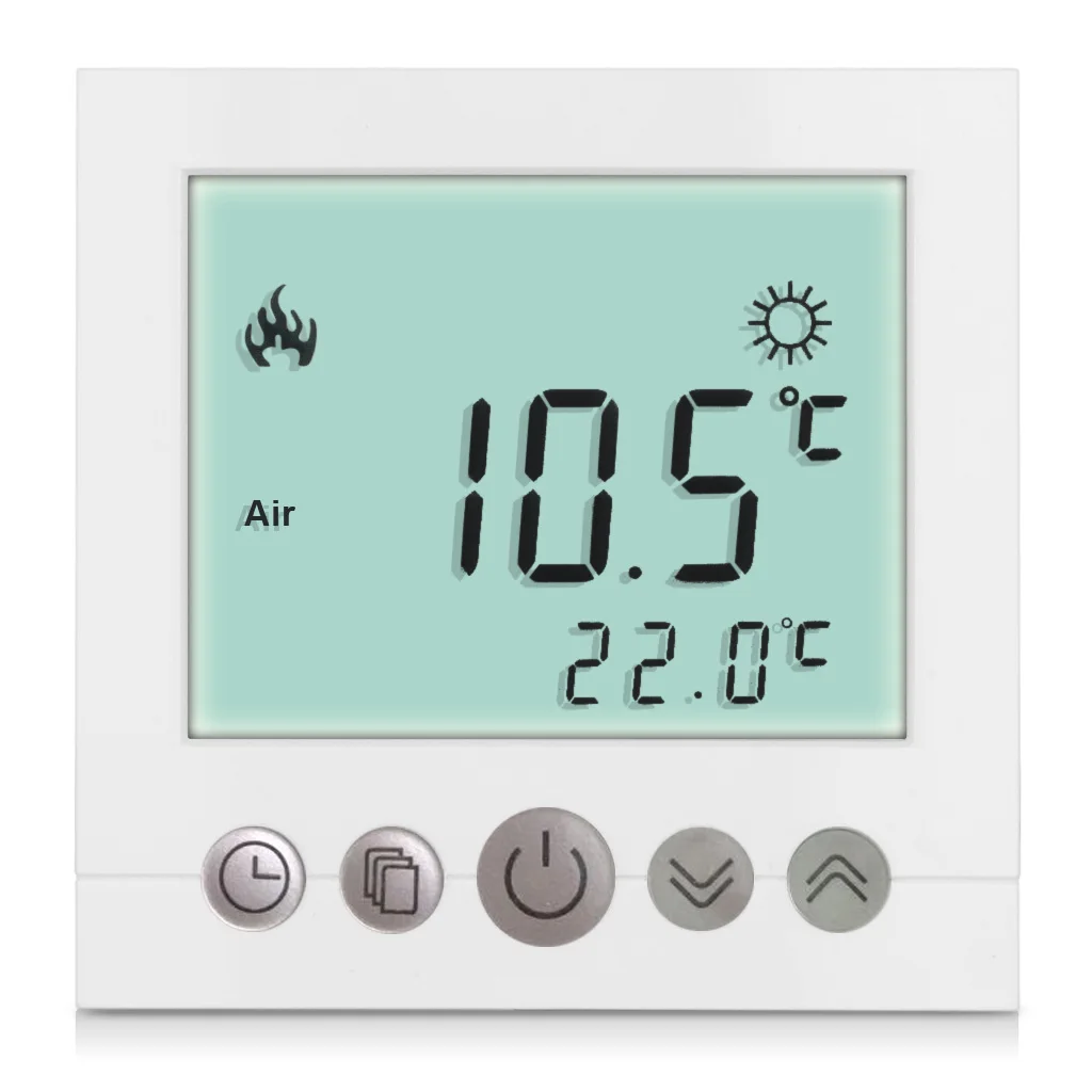 

Floureon Weekly Digital White LCD Screen Display Programmable Underfloor Room House Heating Thermostat Powerful Anti Jamming