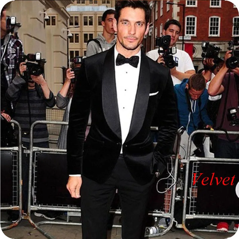men suits for wedding velvet groom tuxedos (6)