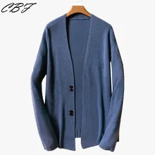 CBF новинка, Лидер продаж Для мужчин, вязаный, из чистого кашемира, кардиган с v-образным вырезом, сплошной цвет стереоскопического высокого качества в стиле кардиганы