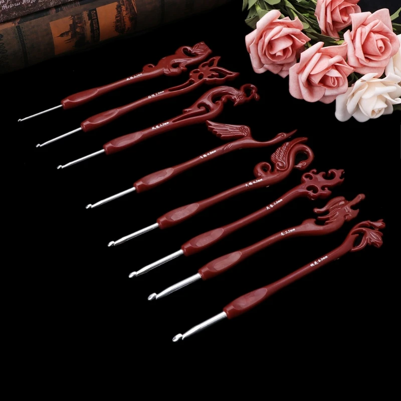 

8 Sizes Aluminium Circular Crochet Knitting Sweater Needles Craft Set Bird New Durable practical crochet hook knitting needles