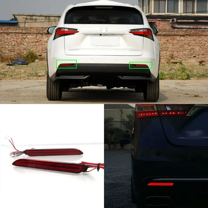 

LED Rear Bumper Reflector Fog Brake Turn Indicator Lights For Lexus NX 2014-2018