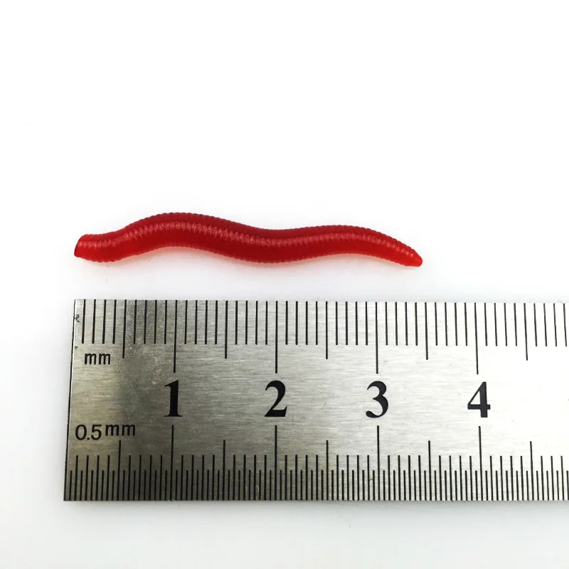 100pcs/Lot Bionic Earthworm Silicone Soft Bait Red Worms Carp Bass Fishing  Lure Artificial Rubber Swimbait Tackle Accessories