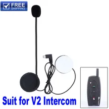 2016 New V2 Microphone Stereo Speaker Accessories Suit for V2 Bluetooth Intercom Motorcycle Accessories Free Shipping!
